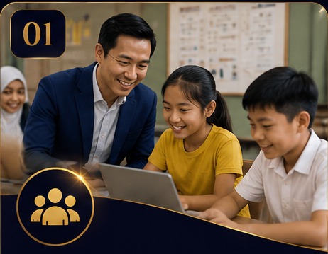Community educator mentoring young learners